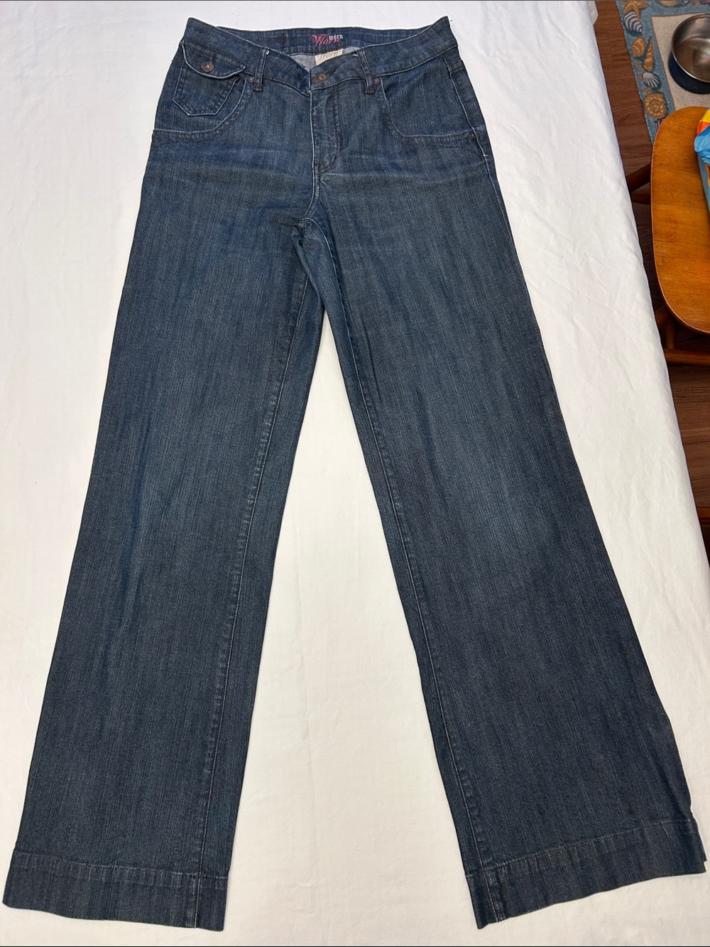 Worn brand Women’s Wide-Leg Flare Jeans in Dark Indigo